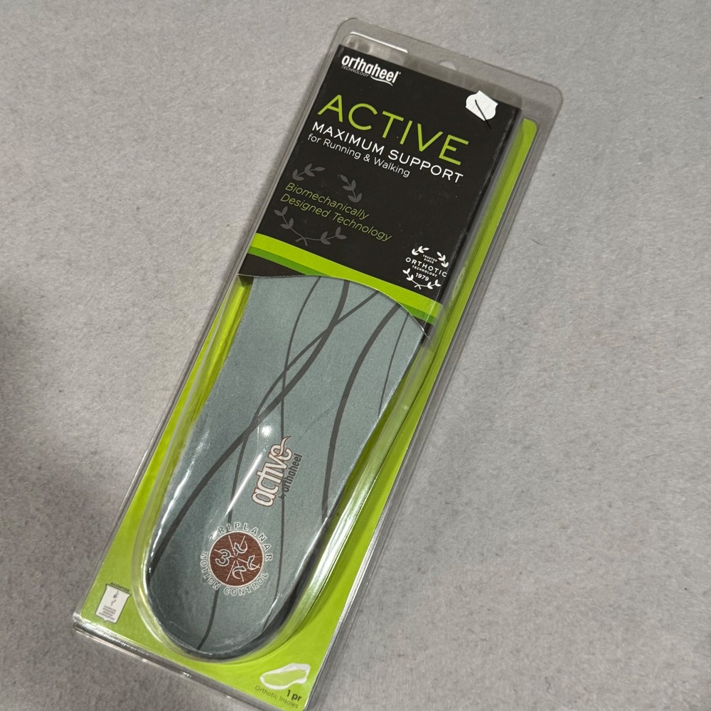 Orthaheel Active Orthotic Insoles Unisex Size L Grey Maximum Support 21AF010